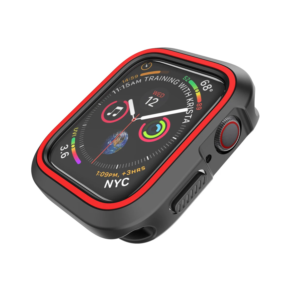 

Silicone Smart Watch Cover Protective Case Dustproof Scratch Resistant Compatible For Apple Watch 40Mm Black Red
