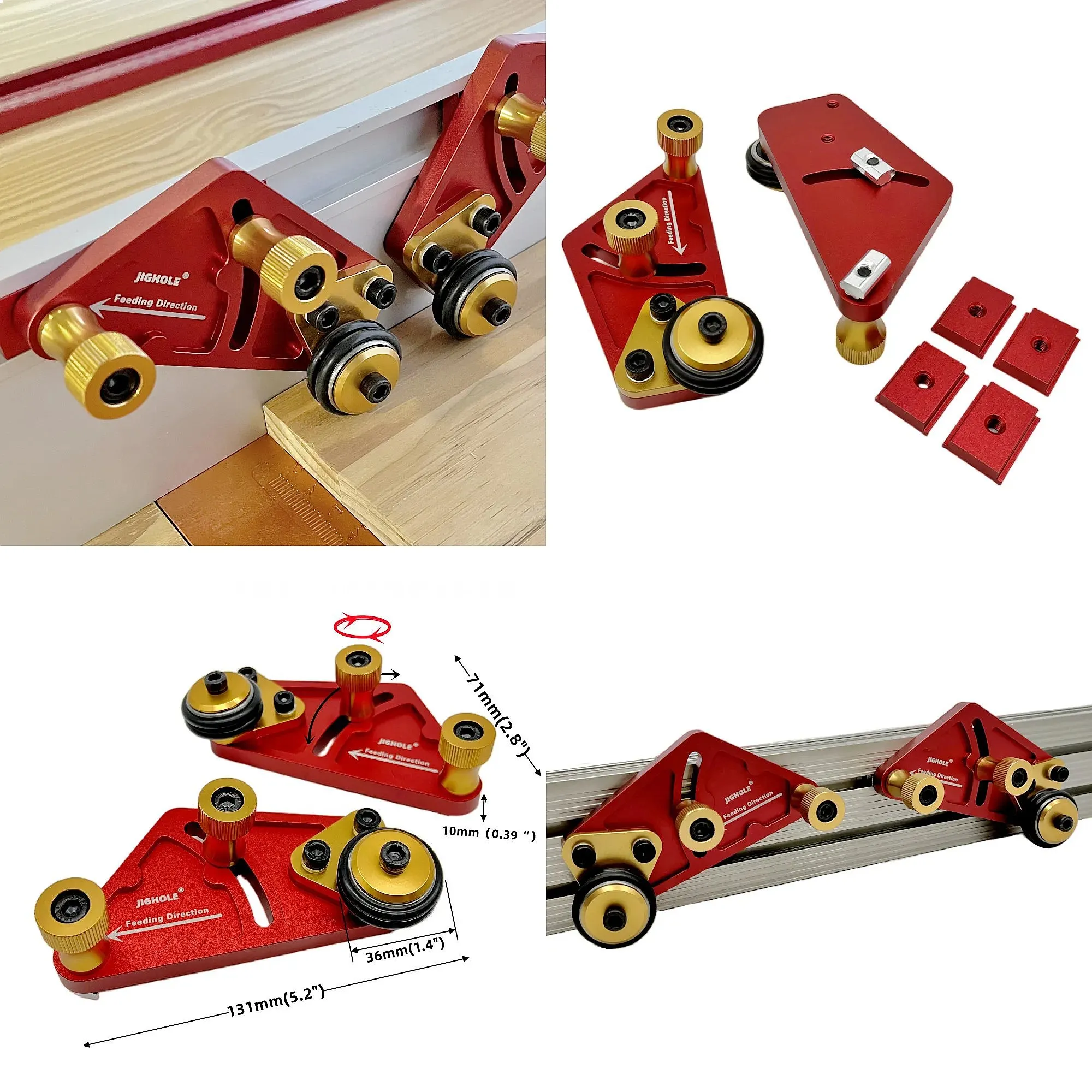 Bearing Roller Feeder Aluminum Alloy Feather Loc Board Table Saw Safety Aid