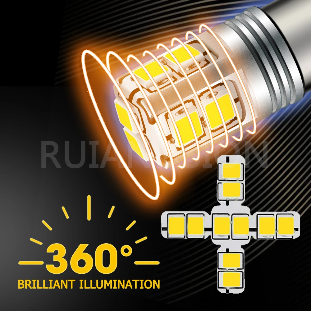 CANBUS BA9S BAX9S BAY9S LED Reverse Parking Light 12V 24V 3W 3030 SMD 6000K White Car Turn Signal Dome Marker Light 2Pcs