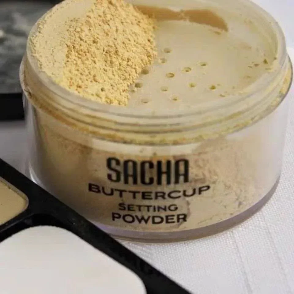 Sacha Buttercup Setting Powder Doorschijnend gezichtspoeder om make-up foundation of concealer afwerking losse poeder foundation in te stellen