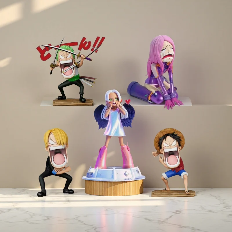

Anime Captains Sanji Funny Model One Piece Hungry Trio Statue Luffy Roronoa Zoro Jewelry Bonney Action Figure PVC Toys Doll Gift