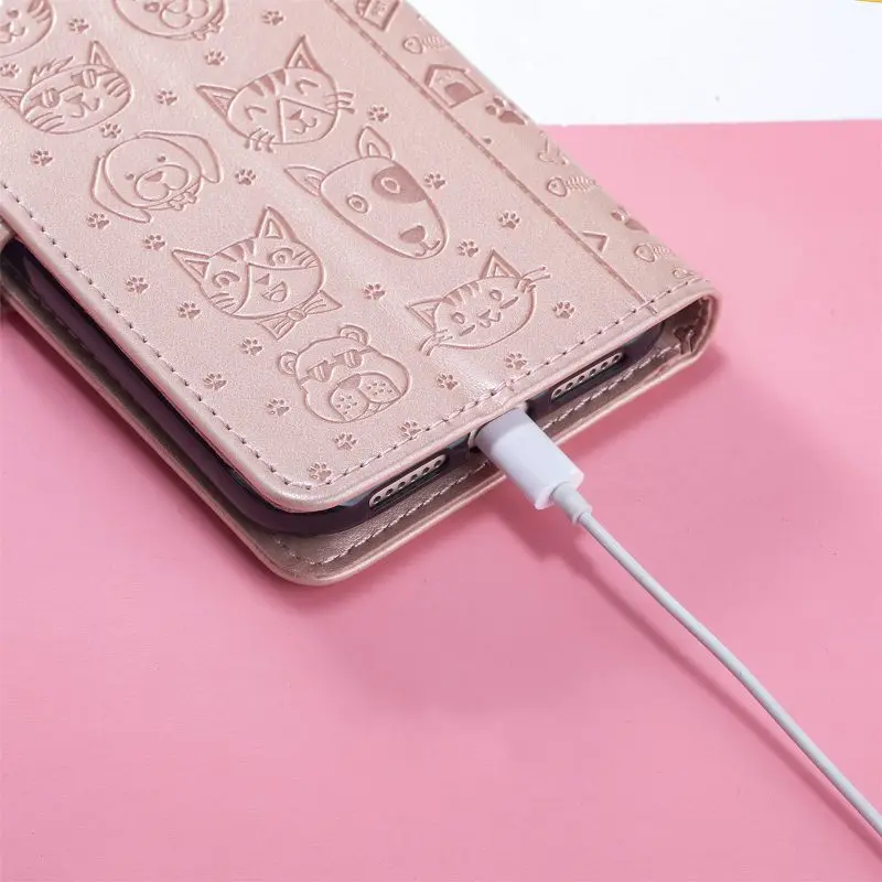 القط الكلب نمط الوجه غطاء الهاتف ل OnePlus 13 12R 11 10T 9 Pro Ace 3 2 Pro 2V Nord 4 3 2T N30 N300 N200 مع مشبك مغناطيسي