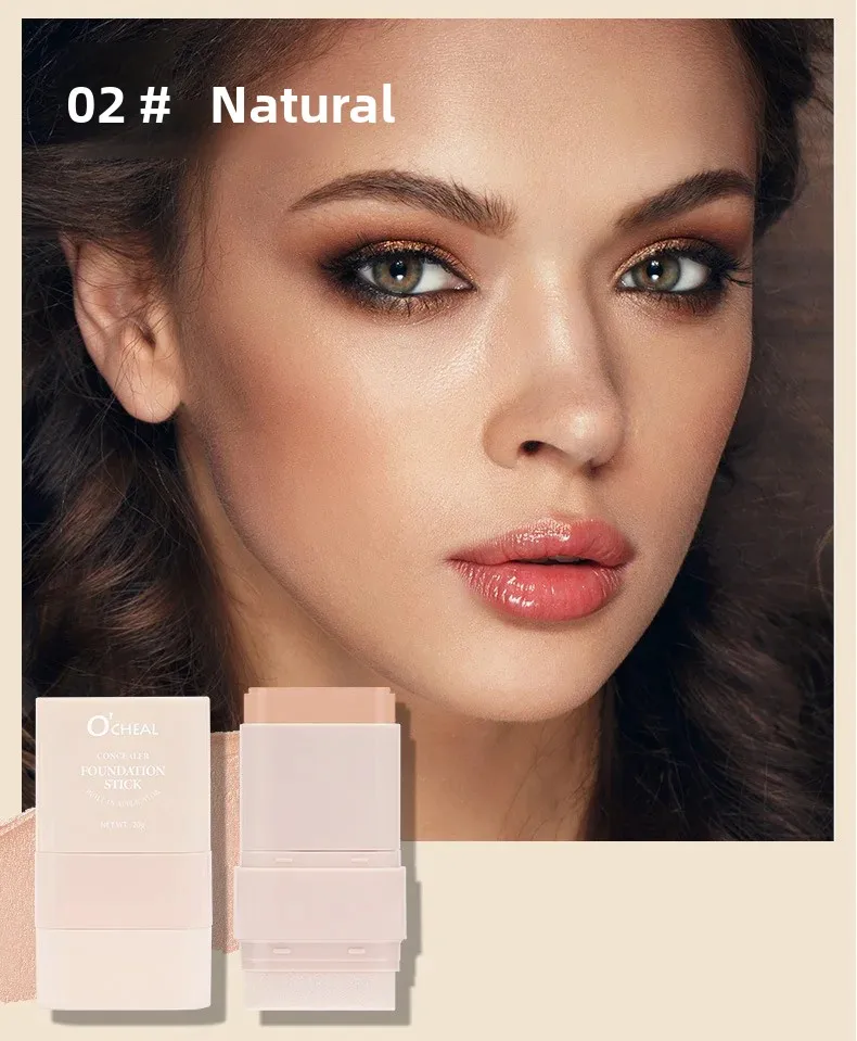 新しいツーインワンコンシーラーファンデーションスティックマット防水ブロンザーコントゥアフェイスカバレッジ保湿メイクアップクリーム（顔用）