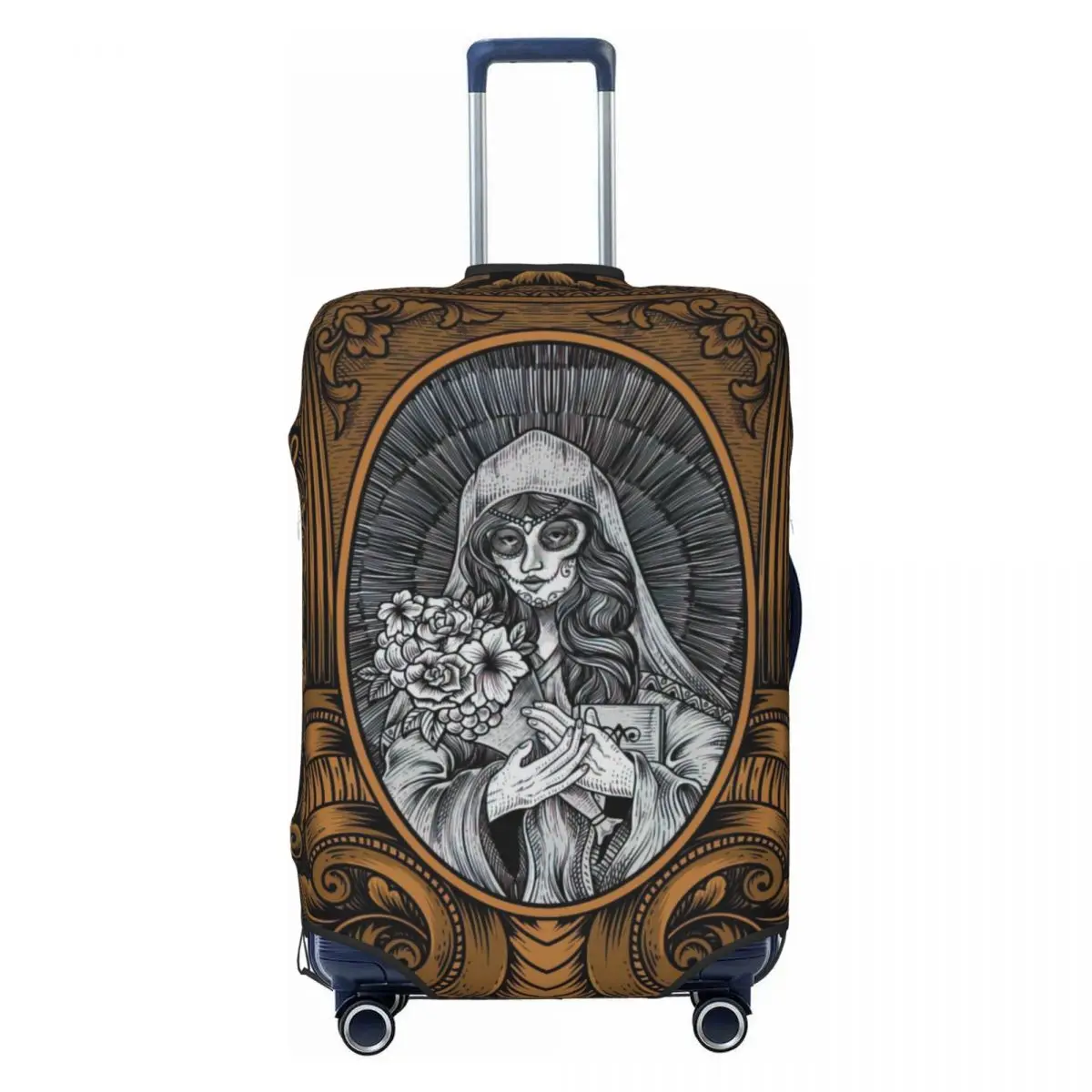 Sugar Woman Skull With Engraving Ornament Frame Print Luggage Protective Dust Covers Elastic Waterproof 18-32inch Suitcase Cover