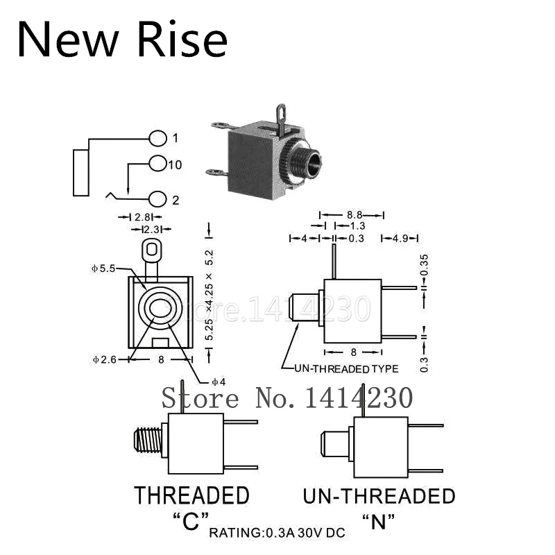 10Pcs Good Quality PJ201M 2.5mm Female Audio Connector 3 Pin DIP Headphone Jack Socket Mono Channel PJ-201M