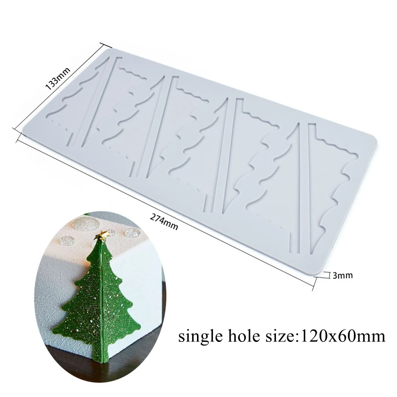 Christmas Decoration Tree Snowflake Deer Horn Design Cake Molds Sugar Craft Silicone Pad Chocolate Fondant Lace Mat M723