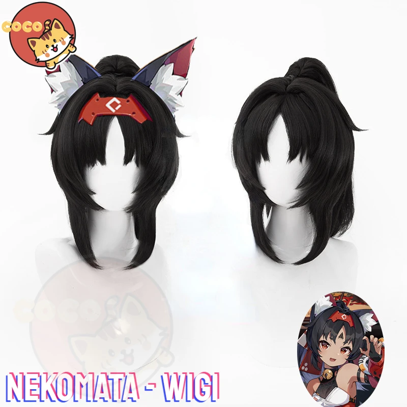 Game ZZZ Nekomata Cosplay Wig Game Zenless Zone Zero Nekomata Cosplay Wig Black Long Wig CoCos