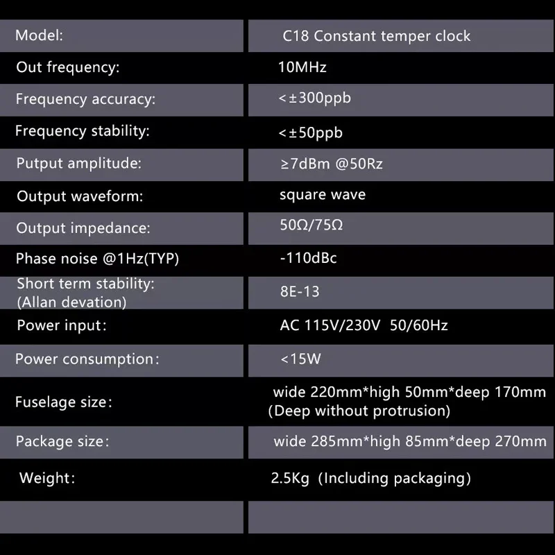 GUSTARD-C18デジタル時計ジェネレーターマスター、オーディオタイムシンクロナイザー、10mクロック、Ocxo正弦短波出力