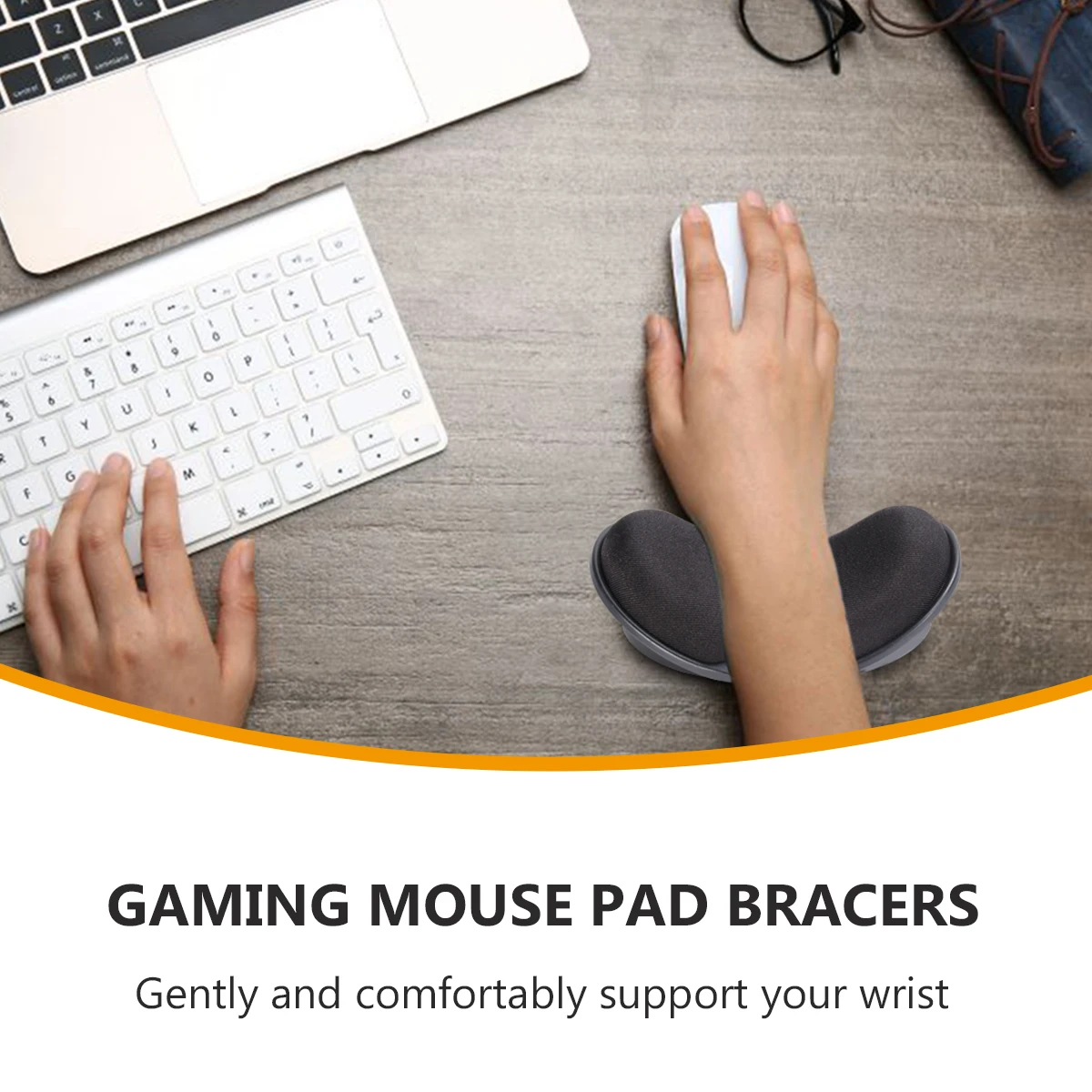 1Pcs Mouse Wrist Rest Pad Premium Memory Foam Ergonomic Design Relieve Hand Fatigue for Office Gaming Black Comfortable Hand