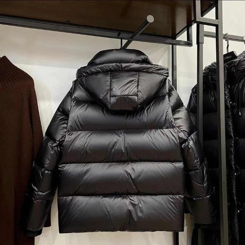 2026 Winter Hooded Puffer Jacket Women Unisex Short Quilted Warm Cotton Coat Black Gold Thick Bubble Outwear Commute