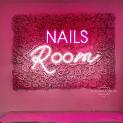 Nails Room Neon Led Sign Neon Logo Beauty Salon Nail Salon Shop Neon Lights Wall Art Decoration Nail Sign Light Nails Neon Sign