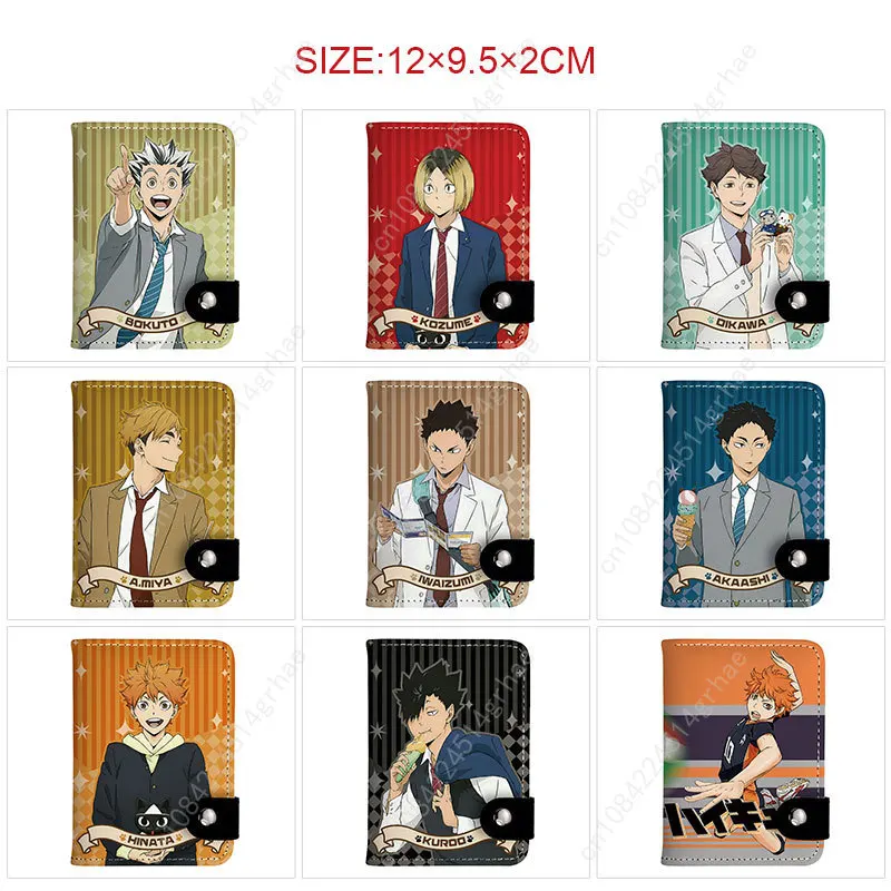 Anime Haikyu!! Hinata Shoyo Synthetic Leather Short Mens Wallet Tobio Kageyama Card Holder Purse