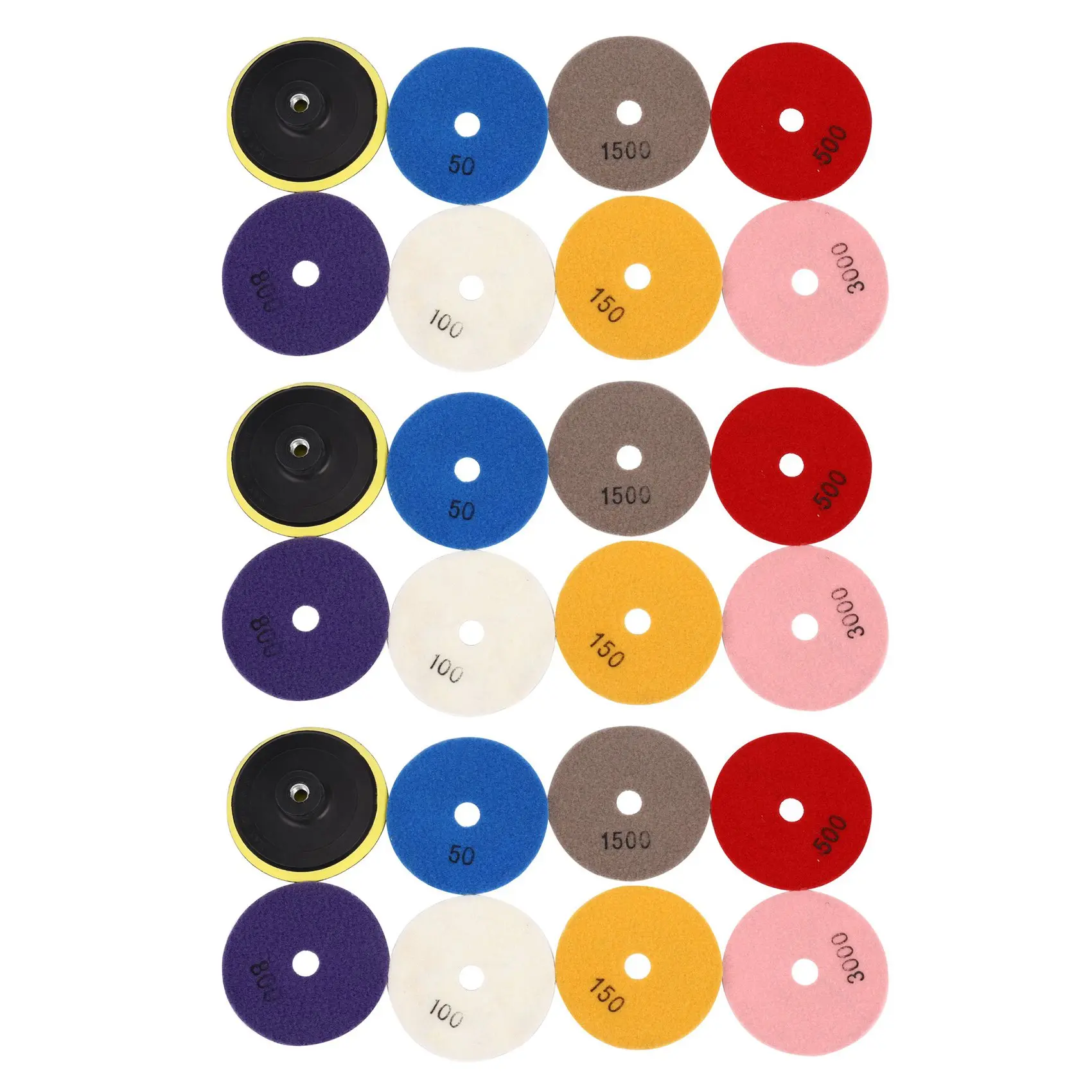 Superior-24Pcs Diamond Polishing Pads 4 Inch Wet/Dry Set For Granite Stone Concrete Marble