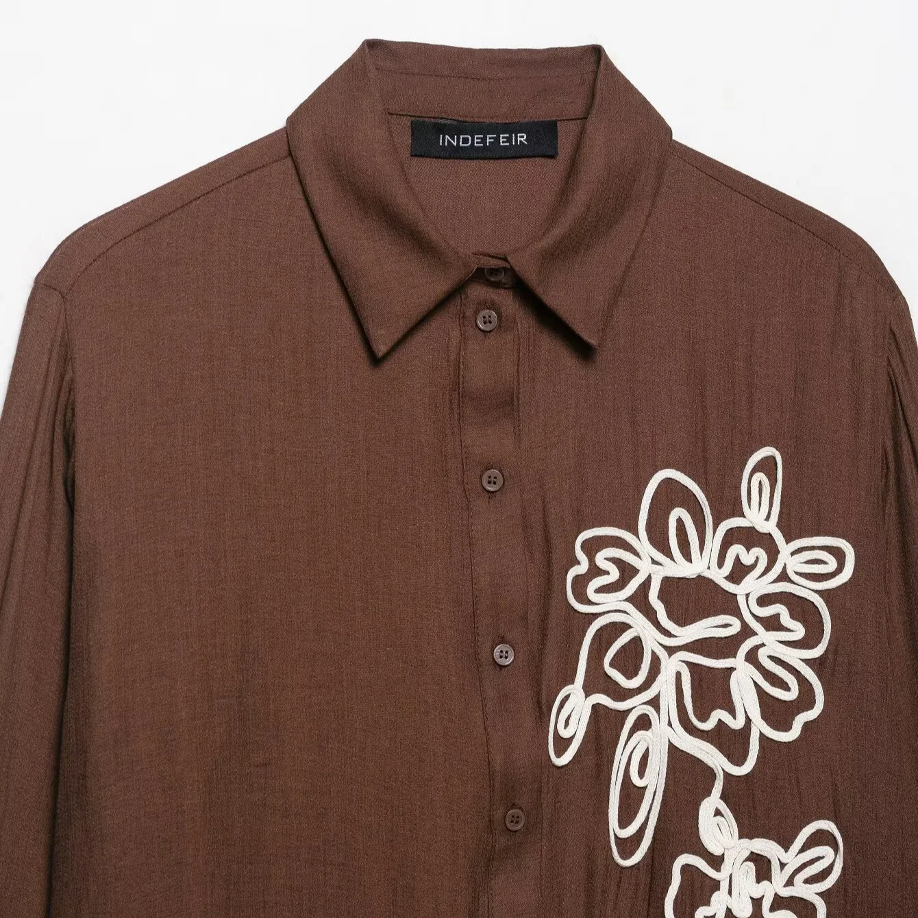 Blusa feminina de manga comprida de inspiração étnica casual moda floral textura camisa nova camisa bordada estilo vintage