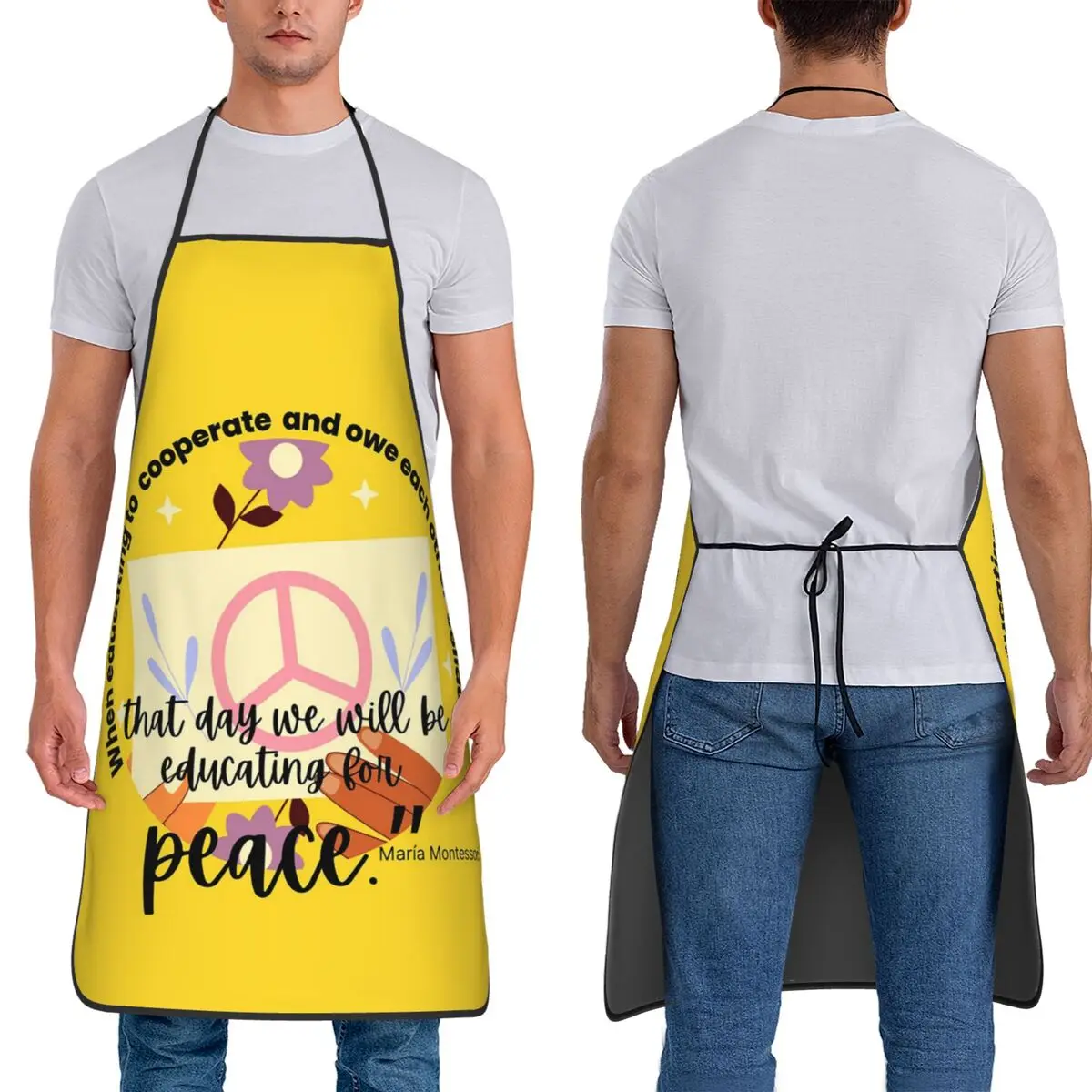 

MARIA MONTESSORI, обучающие фартуки для мира, шеф-повар, приготовление пищи, выпечки, водонепроницаемый нагрудник, кухонный фартук для чистки для женщин и мужчин