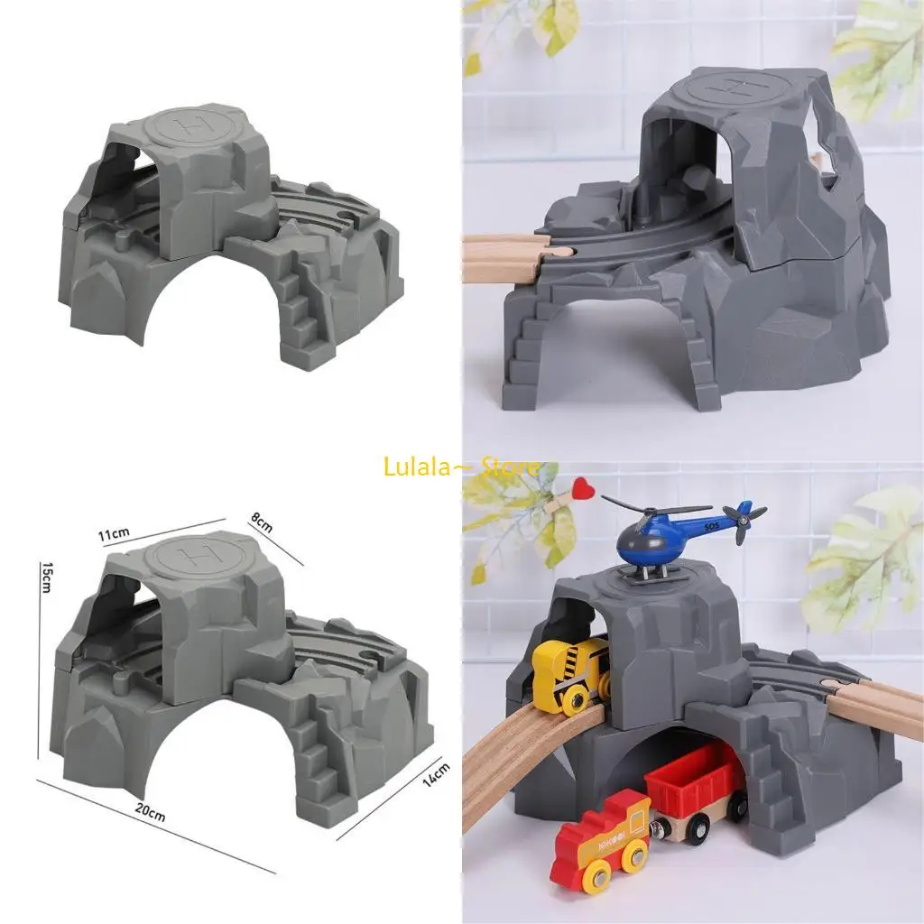 

Y4QA Детский имитация двойного туннеля, деревянный поезд, слот, деревянные железнодорожные игрушки