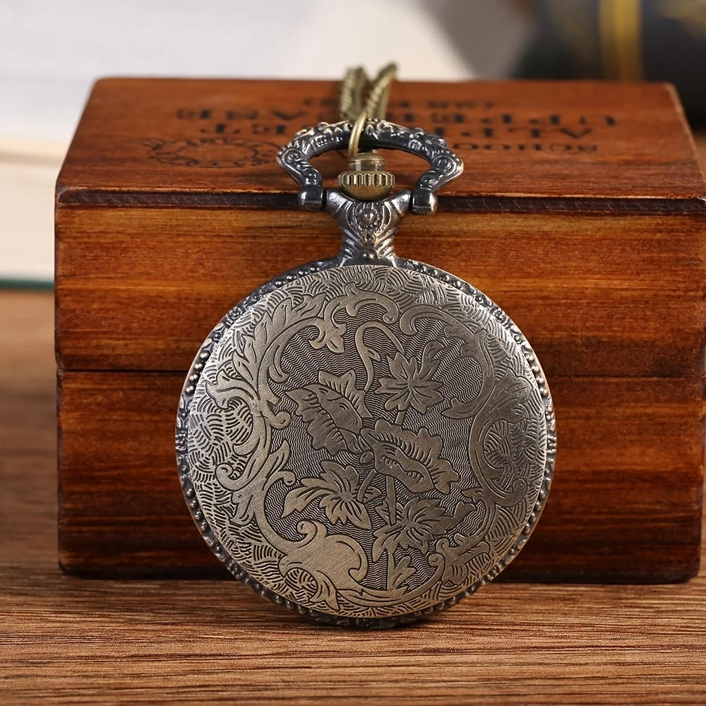 أبي-خمر ساعة جيب الكوارتز مع قلادة الإبداعية ، هدية الأب ، هدية أبي ، الأزياء الإبداعية #2