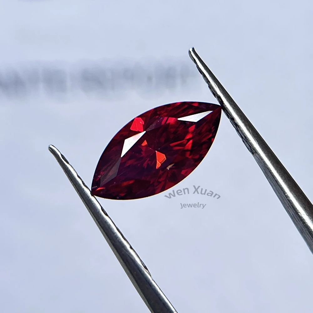 Marquise Cut Bright Red Color VVS1 Loose Moissanite Stone Gemstone 5x10-7x14mm 1ct 2ct 3ct GRA Certificate Best Quality