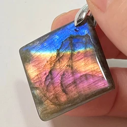 Irregular Shape Bead Natural Stone Blue Labradorite Pendant for Necklace for Men Women