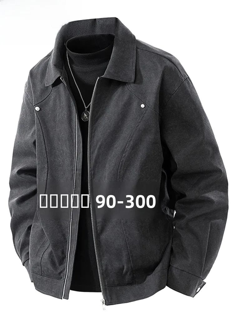 

Мужская куртка свободного кроя, повседневная, больших размеров, с открытым воротником, модная верхняя одежда, весна-осень, новинка, универсальная, удобная.