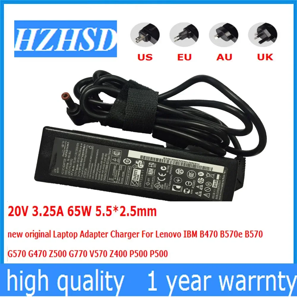 

20V 3.25A 65W 5.5*2.5mm new original Laptop Adapter Charger For Lenovo IBM B470 B570e B570 G570 G470 Z500 G770 V570 Z400 P500