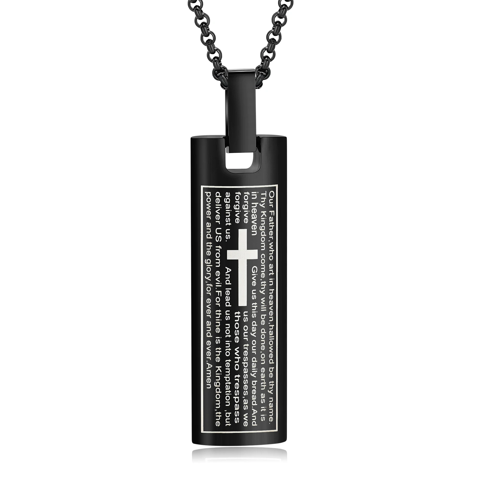 Cross Urn Necklace for Ashes Rectangle Cremation Jewelry Stainless Steel Ashes Pendant for Women Men Keepsake Memorial Necklace