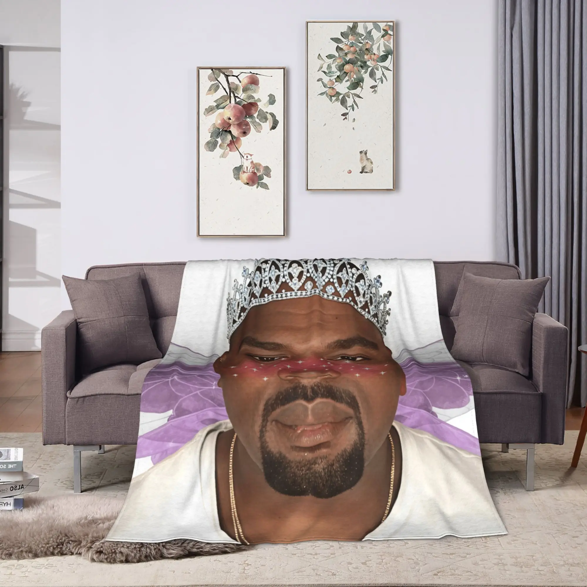 Kanye West Meme Flannel Blanket Autumn  Super Warm Throw Blanket for Girls Boys Outdoor Novelty Bedspread Sofa Bed Cover