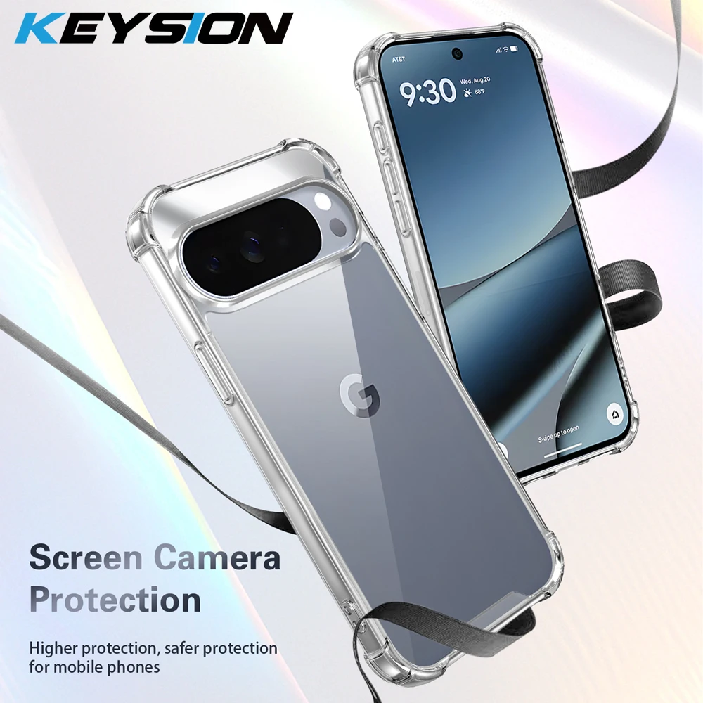 

KEYSION Four-Corners Shockproof Transparent Case for Google Pixel 10 Pro XL Soft TPU+PC Clear Phone Cover for Pixel 9 10 Pro 9A