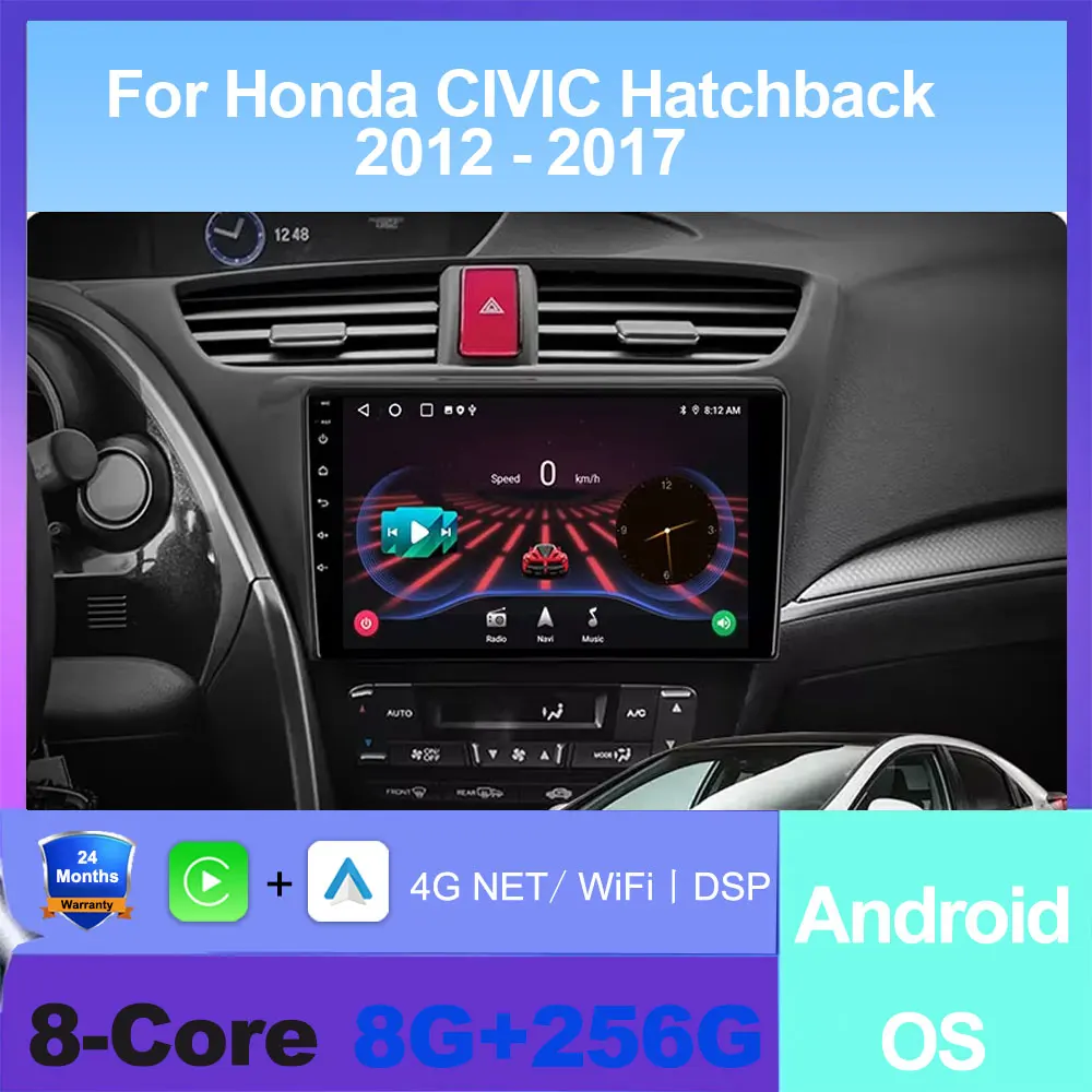 

Android Auto For Honda CIVIC Hatchback 2012 - 2017 Car Radio Android Multimedia Video Player GP Navigation Stereo No 2 Din 2din