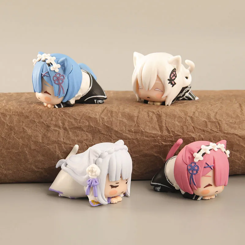Q-Version Re:Zero Starting Life In Another World Schlafende Rem Figur Auto-Chassis Desktop-Ornament Anime Sammlerstück Deko-Geschenk