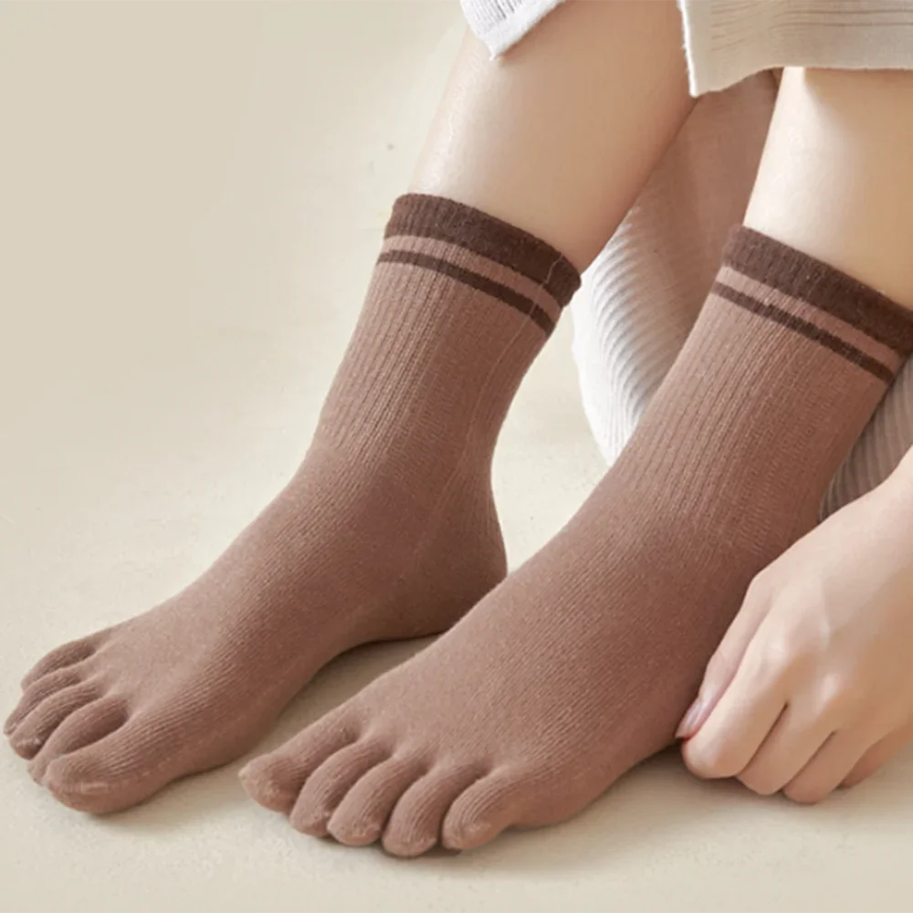 1/4 Pairs المرأة لطيف تو الجوارب خمسة أصابع الجوارب القطنية جوارب رياضية الكاحل منخفضة قطع اليوغا أصابع منفصلة الجوارب #5