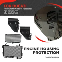 For Ducati MultiStrada V2 2022-2023-2024-2025 Engine Housing Protection Radiator Grille Cover Guard Protetor MultiStrada 950 S