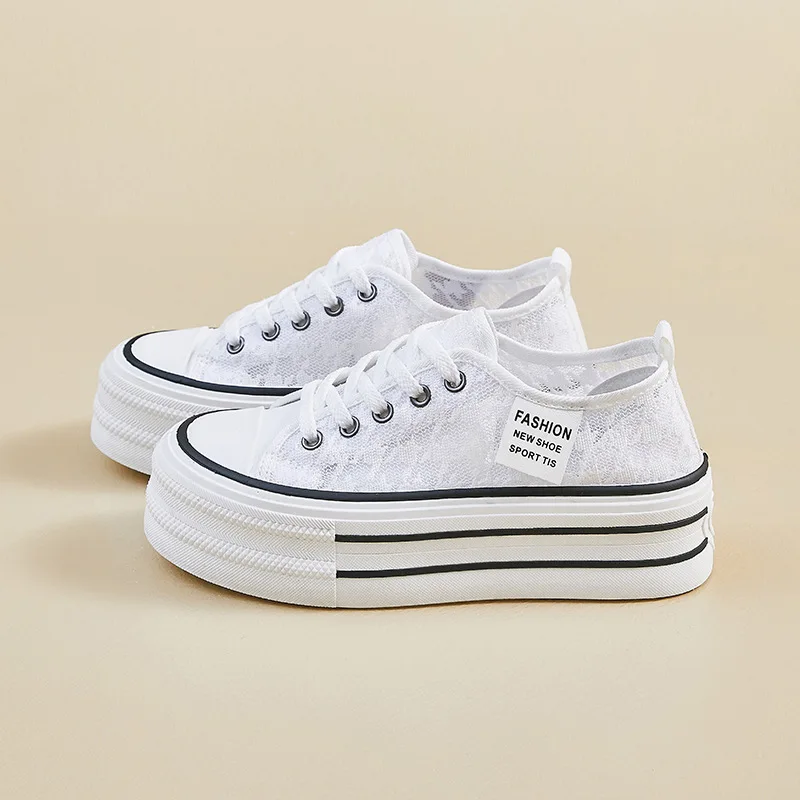 Spring Summer Breathable Mesh Shoes for Woman New Designer White Board Shoes Female Fashion Casual Women's Vulcanize Shoes