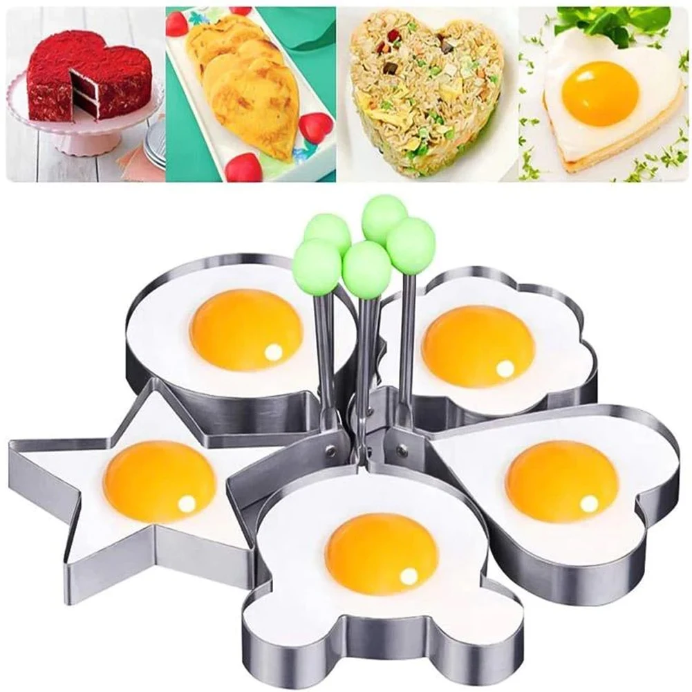 Stainless Steel Fried Egg Molds Reusable Egg Cooking Templates Kitchen Utensils