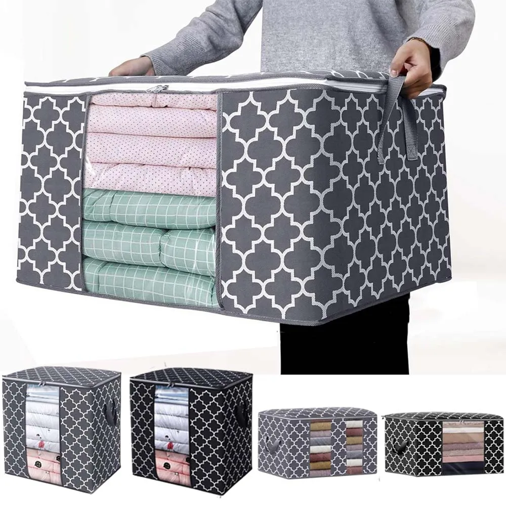 

Portable Quilt Storage Bag Dustproof Clothing Organizer Space Saving Sorting Bags for Bedding Quilt Clothes Household Supplies
