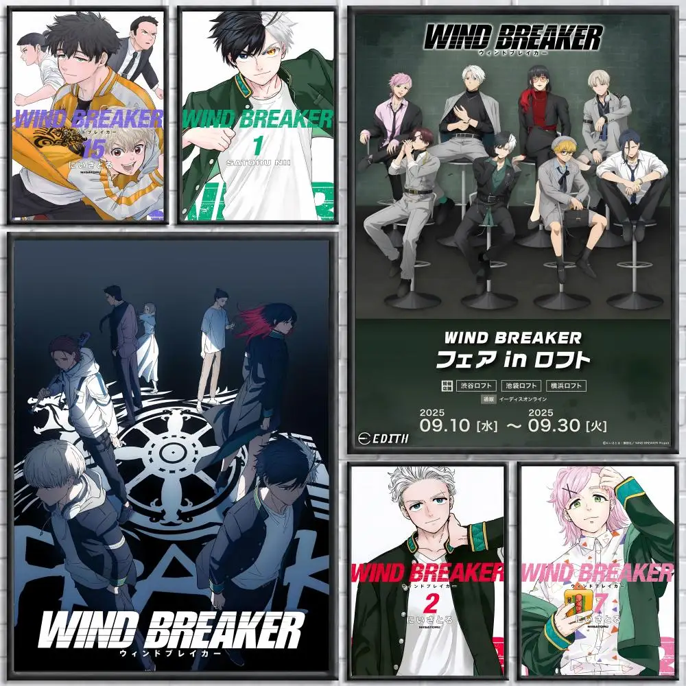 Anime Wind Breaker Poster Self-adhesive Art Waterproof Paper Sticker Coffee House Bar Room Wall Decor