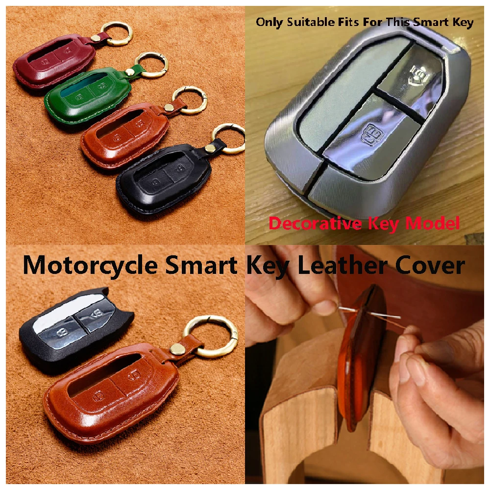 

Fits for Indian Challenger Dark Horse Limited 2020 2021+ Motorcycle Smart Remote Key Leather Cover Case Keyless Ride Keys Pouch