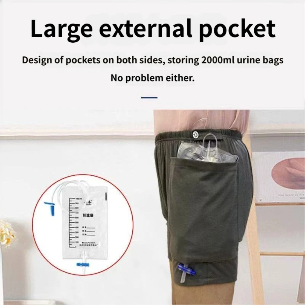 Portable Wearable Urine Bag Patient's Incontinence Pants Profession Double Pocket Design Drainage Bags for Elderly Stoma Healthy