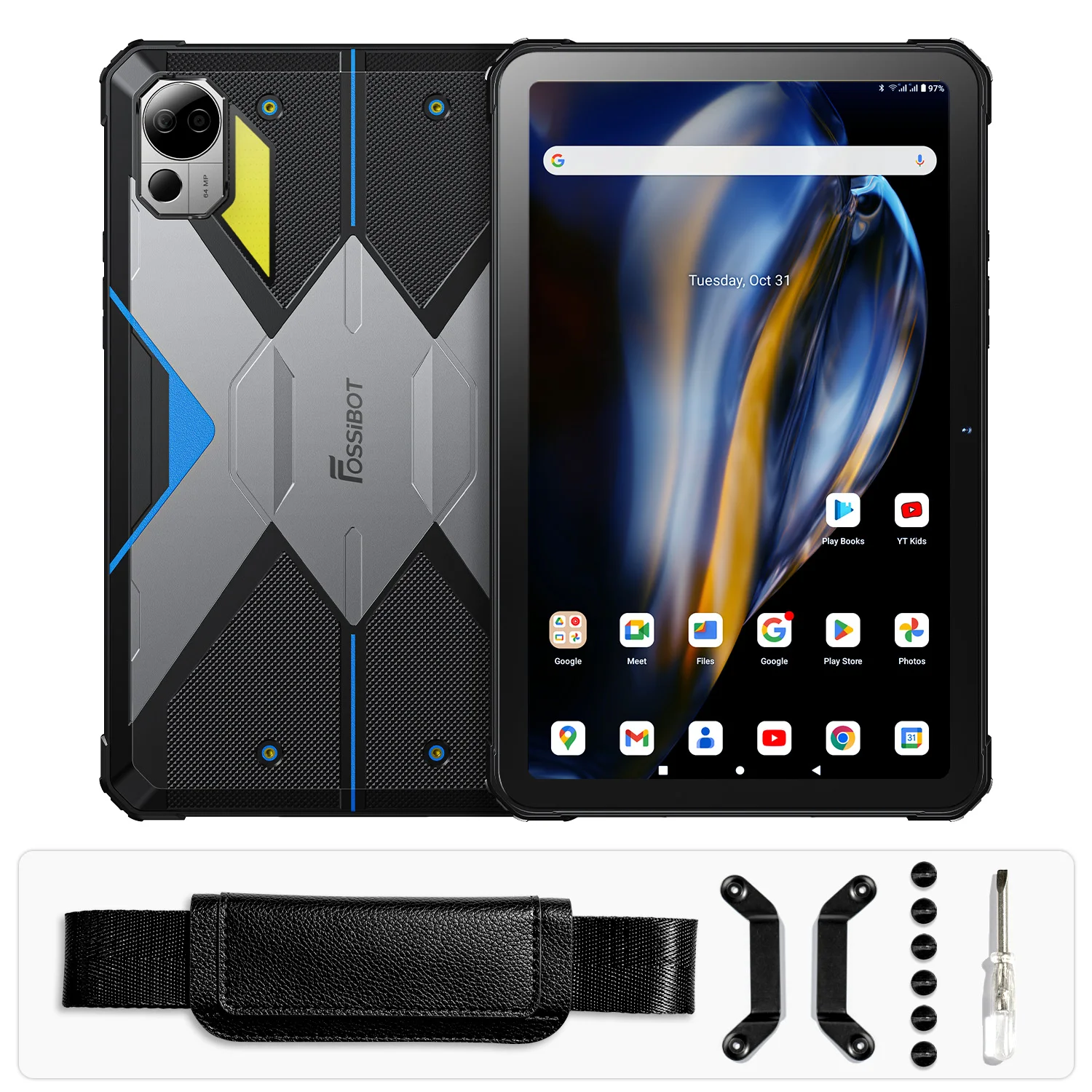 2026 DT2 66W Fast Charging 10.4Inch 2K Display 22000mAh Kids Big Battery4G Android13 Outdoor Industrial Best Rugged Tablet