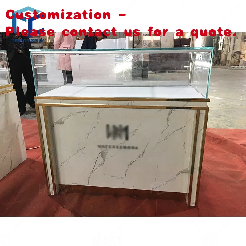 

На заказ. Высококачественная витрина для ювелирных изделий, шкаф, мраморный торговый центр, розничные часы и ювелирные изделия, витрина с раздвижной стеклянной дверью с выдвижным ящиком