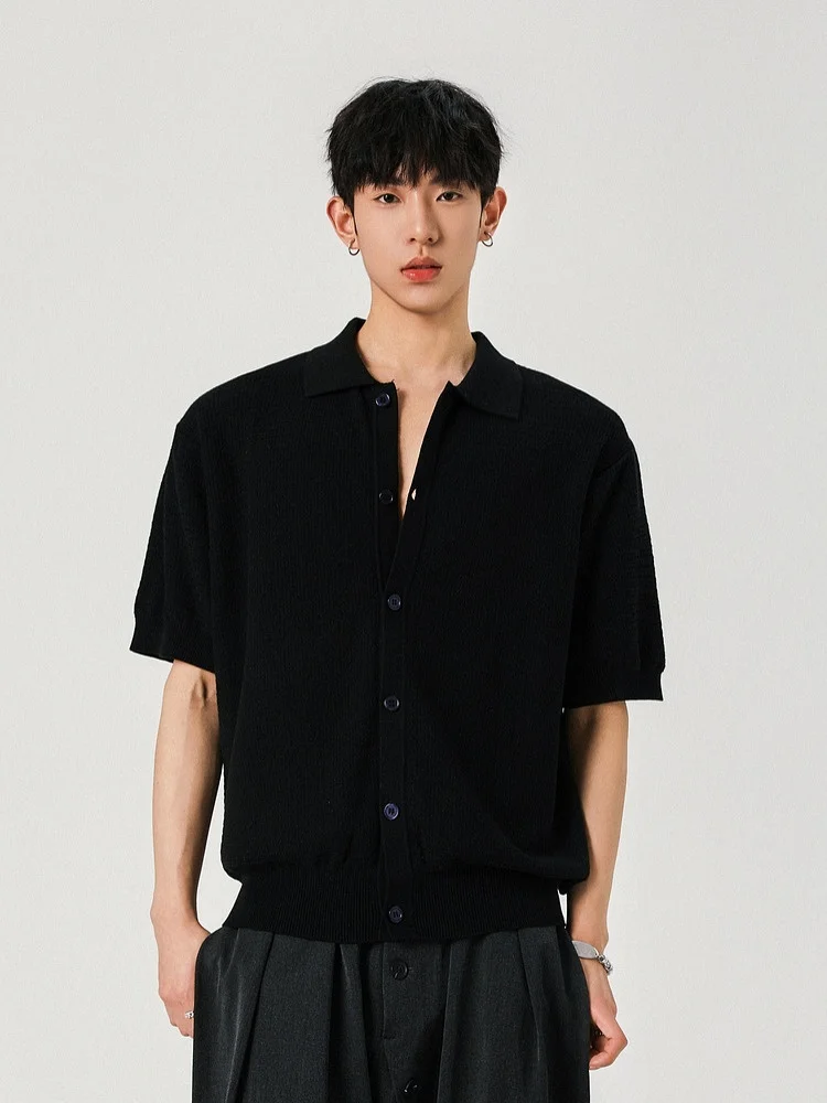 

Cleanfit Knitted ort Sve Men's T-irt Summer Casual Sle Loose Fit Breathable Comfortable f Sve Cardigan irt