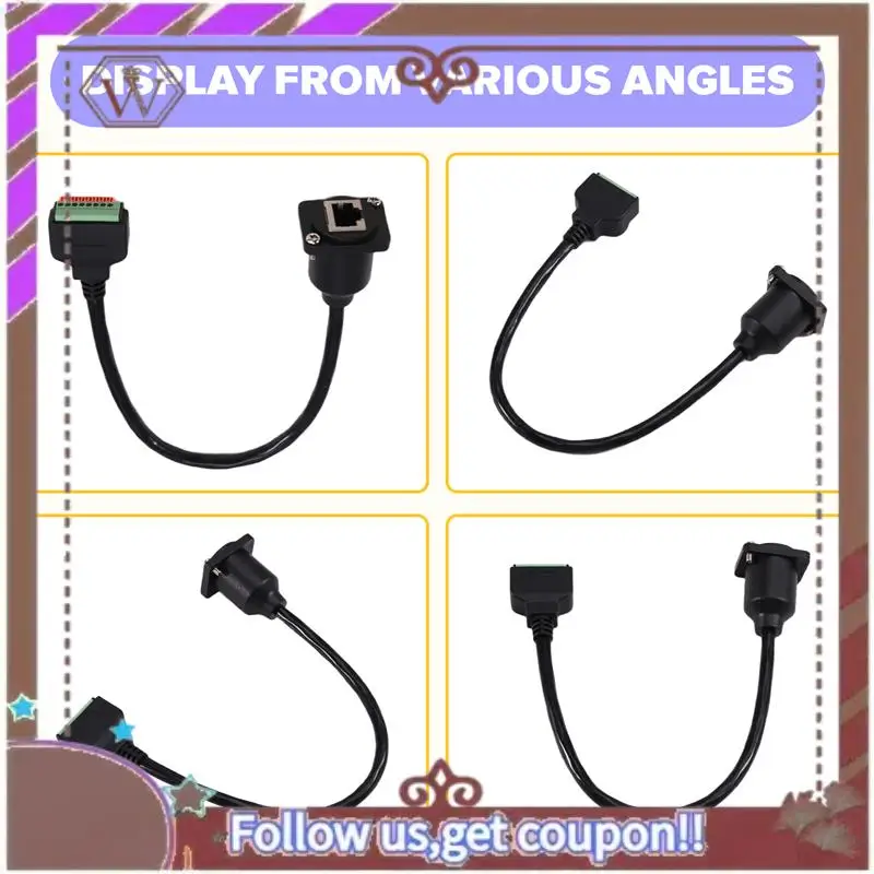 كابل إيثرنت ABBG-D من النوع 8P8C RJ45 مع حامل لوحة أنثى إلى كتلة طرفية زنبركية