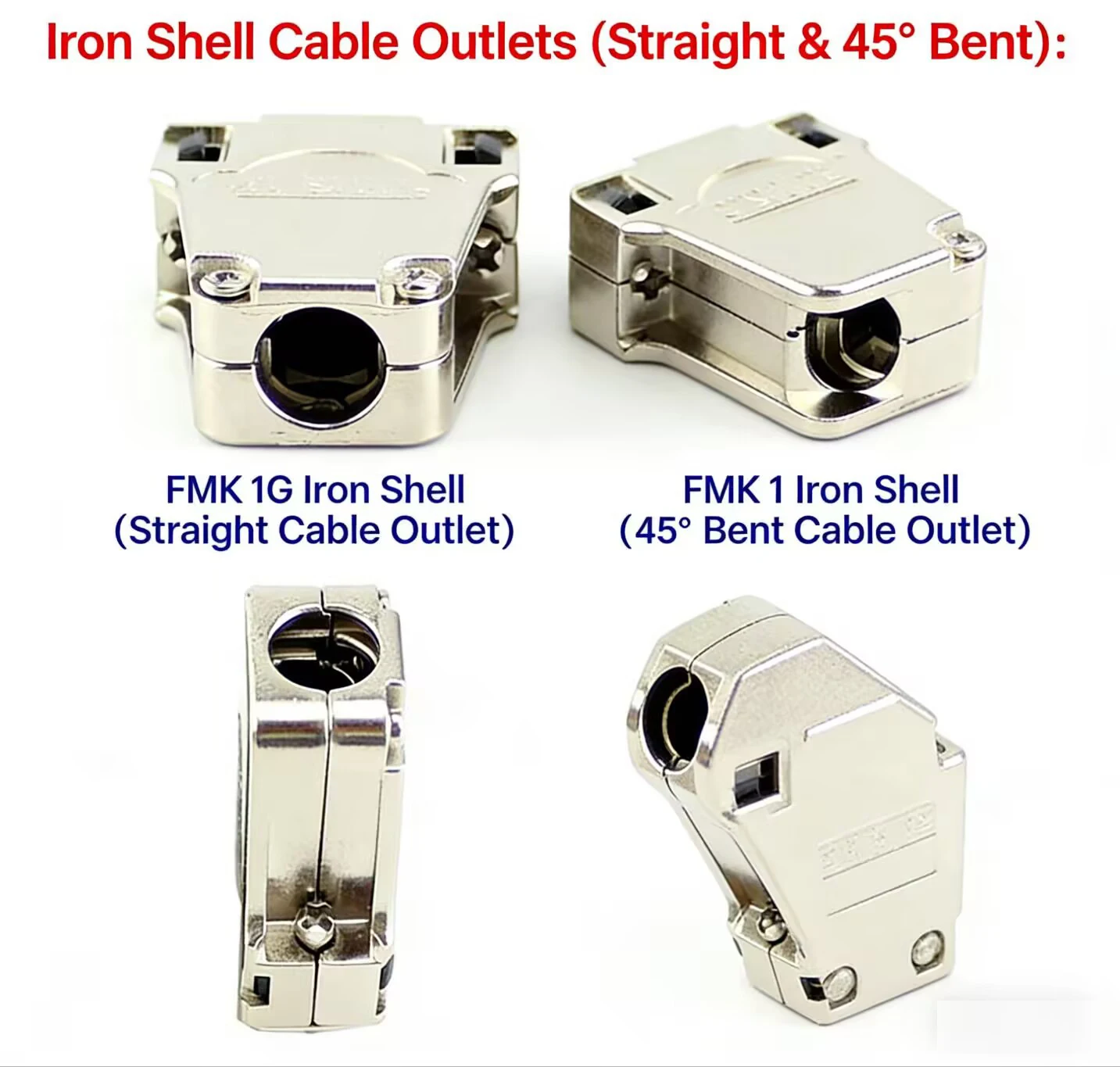 

Gold-Plated VGA Male Female Connector DB15 Pin Video Plug HDB15 Solder Type – FMK1 Metal Shell 45-Degree Angled Cable Exit