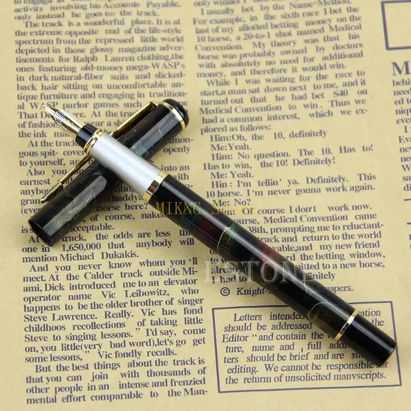 Baoer 801 من الفولاذ المقاوم للصدأ المعدني المتوسطة النافور النافور القلم مكتب الكتابة أفضل بيع