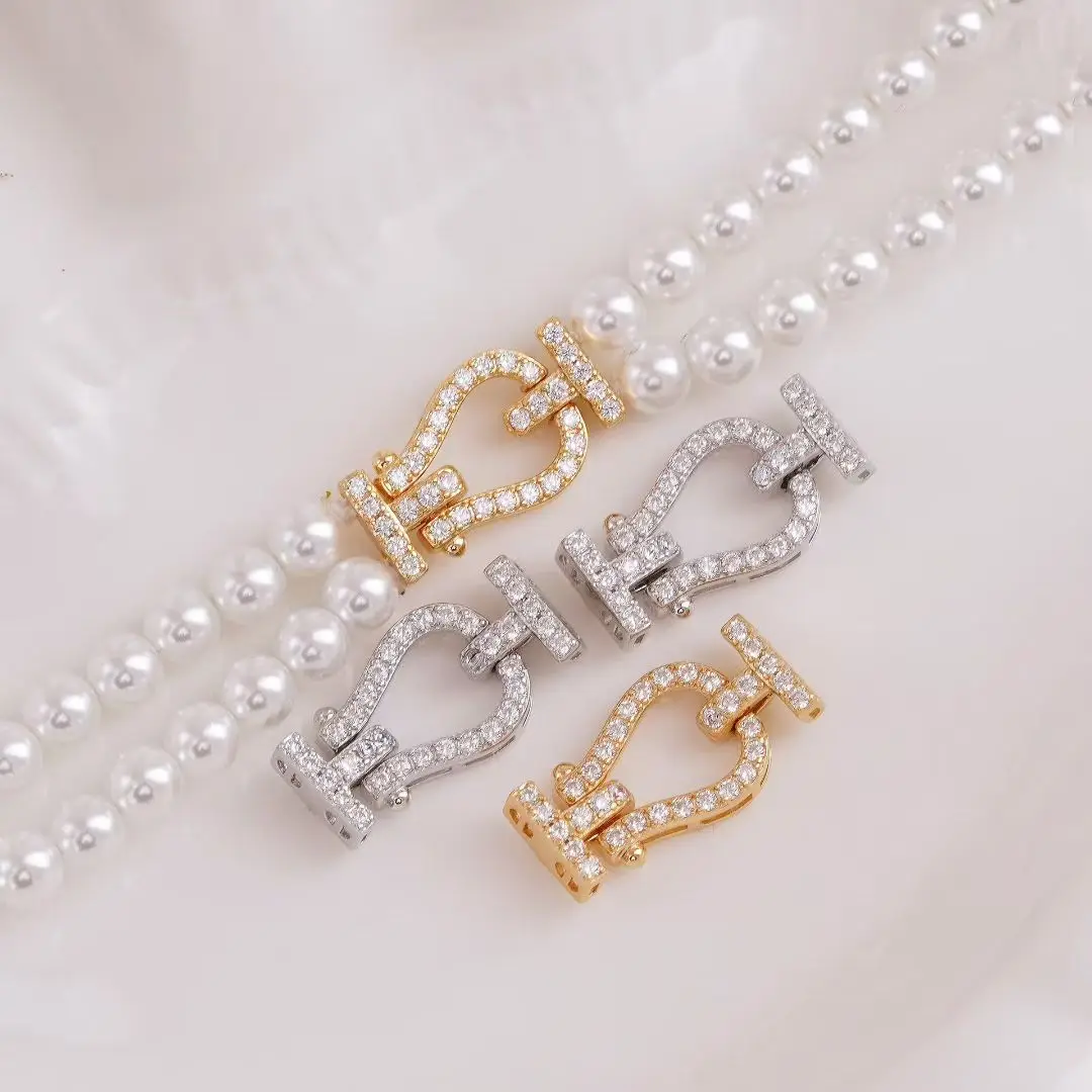 

Два ряда из стерлингового серебра S925, ожерелье, браслет, застежки и крючки, аксессуары для ювелирных изделий, детали для жемчуга 5-6 мм, 3 шт./лот