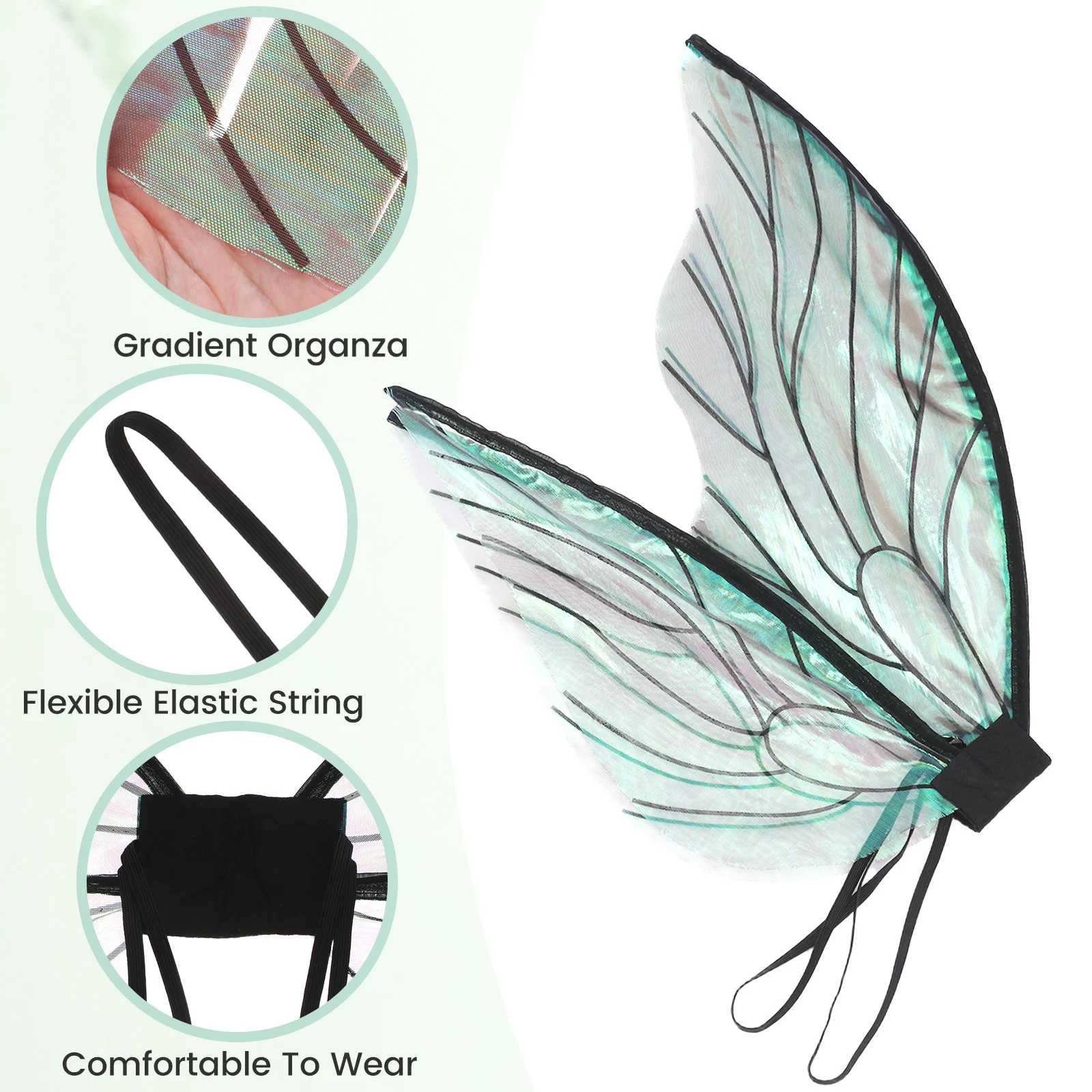 Alas de hadas para Cosplay para mujeres y niñas, accesorio decorativo de ala de insecto, disfraz de fiesta, escenario, Carnaval, 1 Uds.
