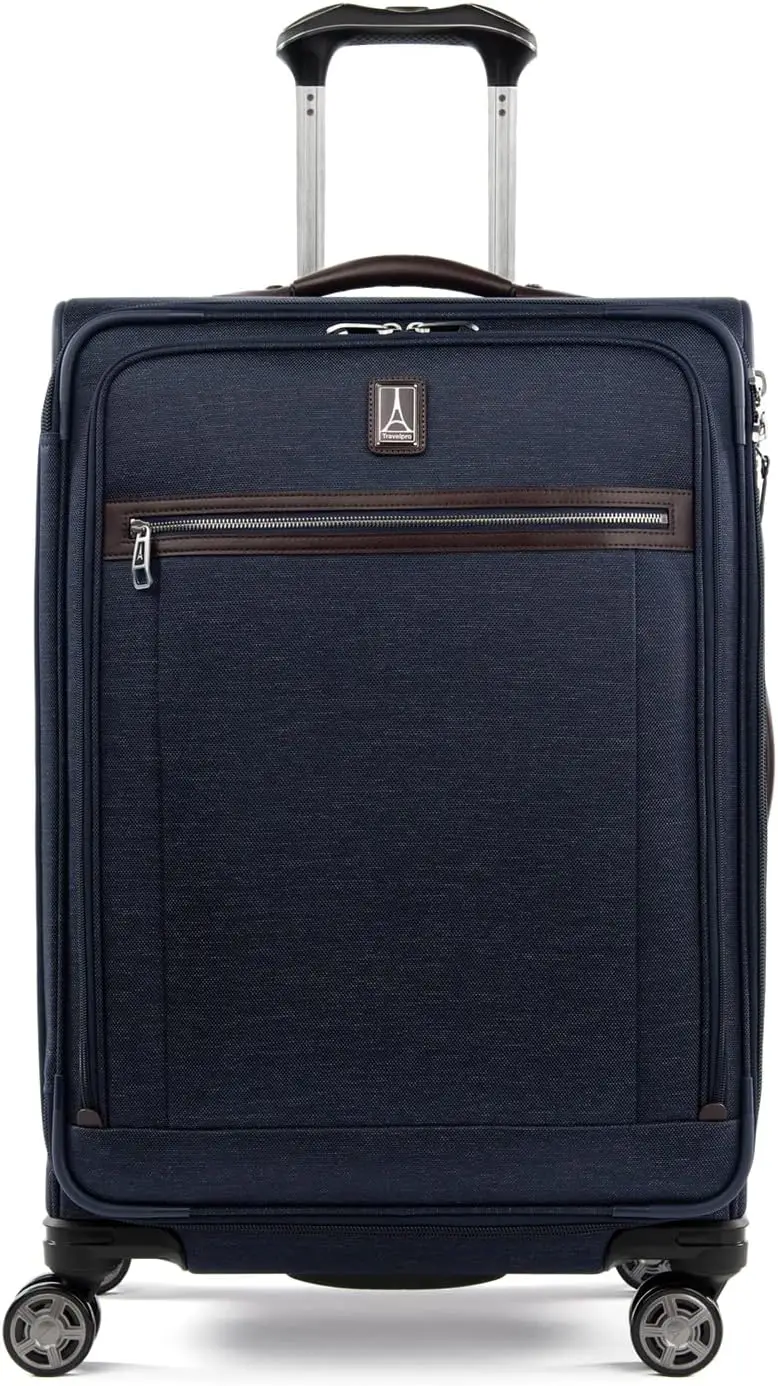 

Platinum Elite Softside Expandable Checked Luggage, 8 Wheel Spinner Suitcase, TSA Lock, Men and Women