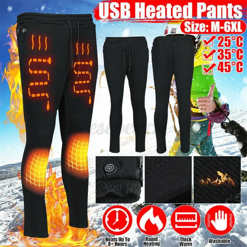 Outdoor Elastic Waist Winter Warm Warmer Cloth Heating Pants Thermal Leggings Heated Trousers