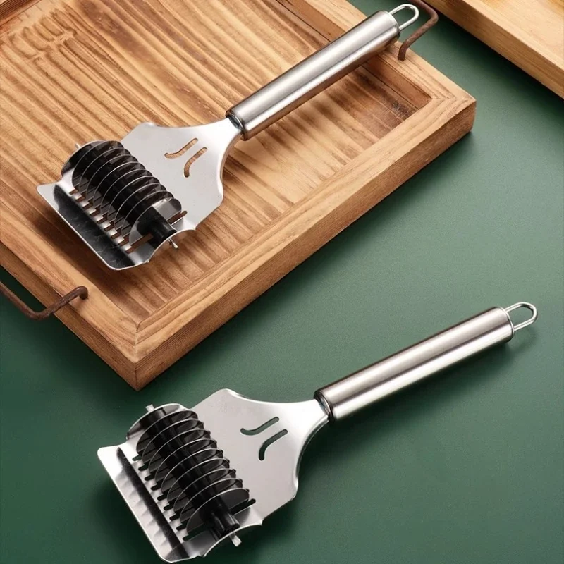 

Stainless Steel Dough Lattice Roller Cutter,Manual Noodle Shallot,Garlic Roller Cutter, Pizza Slicer
