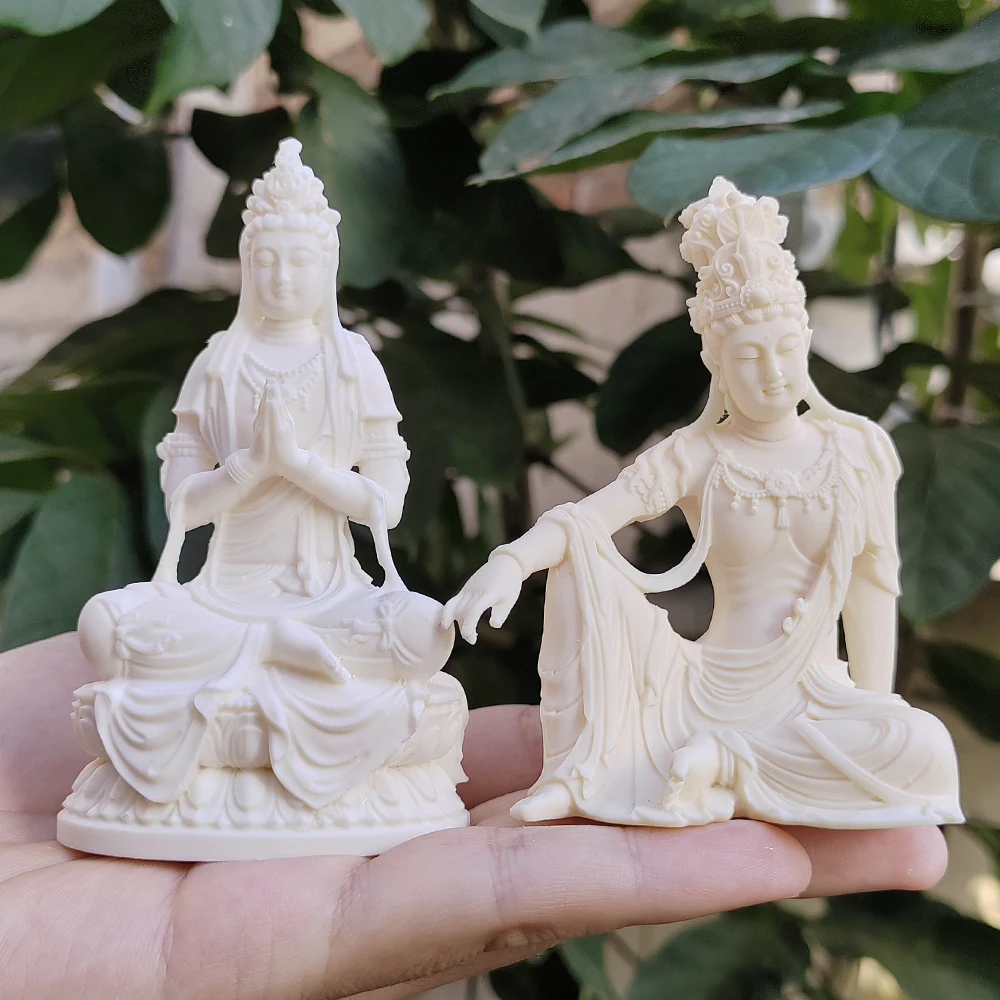 Resin Bodhisattva Buddha Statue Sculpture, Chinese Style, Zen Style, Cultural Theme, Suitable for Creative Desktop Ornaments, Housewarming Gifts, Bedroom, Home Decoration, New Year Gifts, Centerpiece Decoration, Study Room